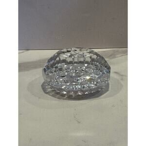 Waterford Crystal Faceted Round Paperweight. 1.5" Height x 3" Diameter